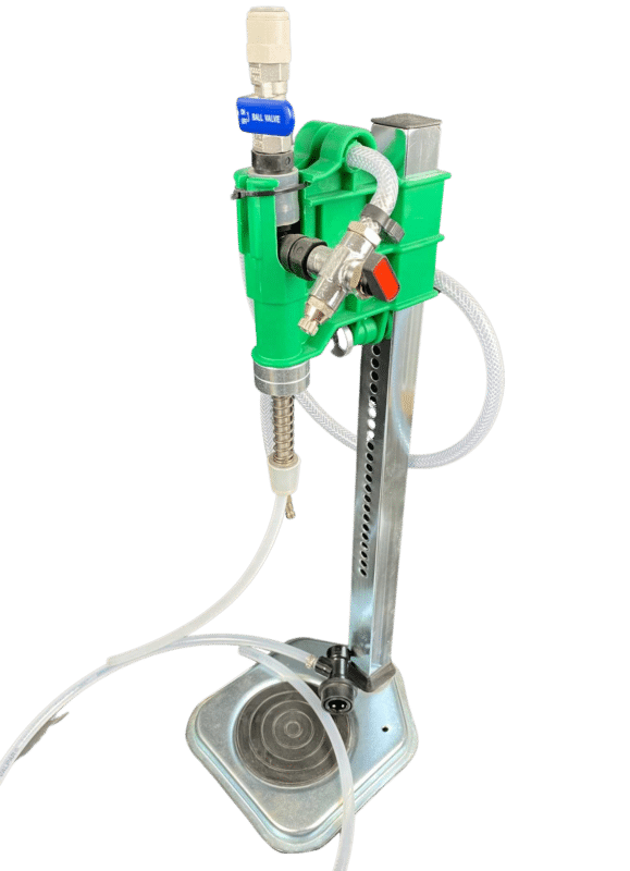 Backpressure filler on stand