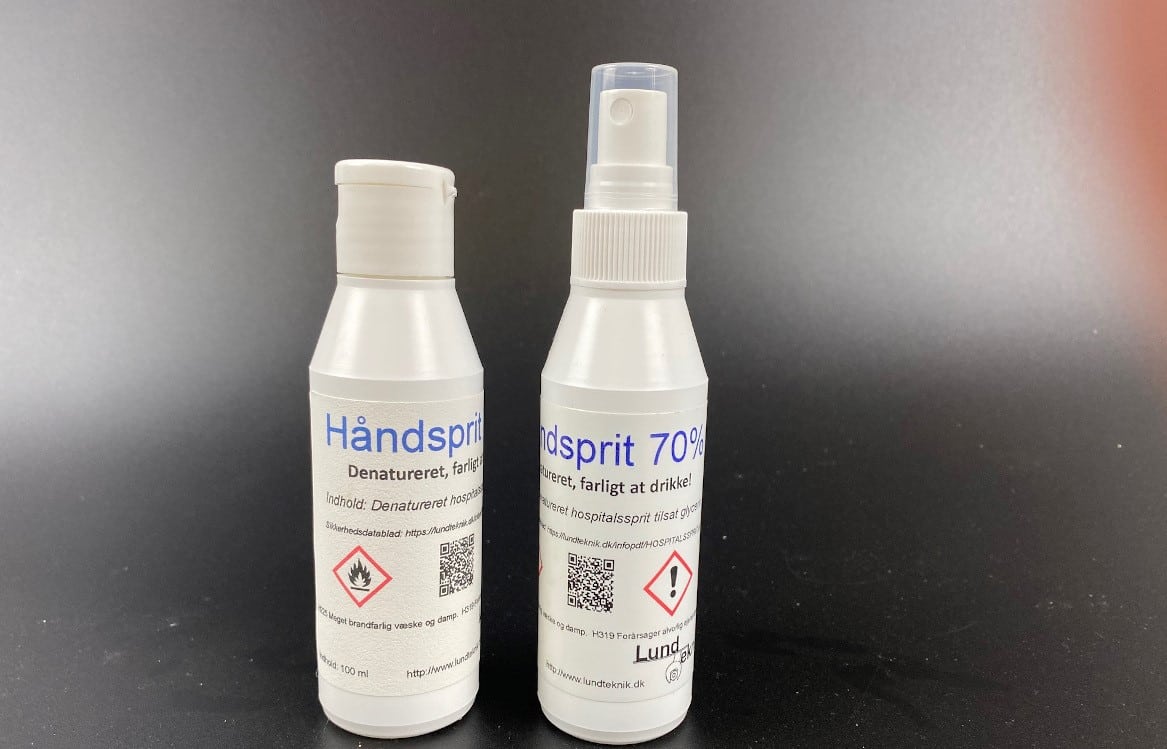 Håndsprit 70%, 100 ml, til tasken, med klaplåg