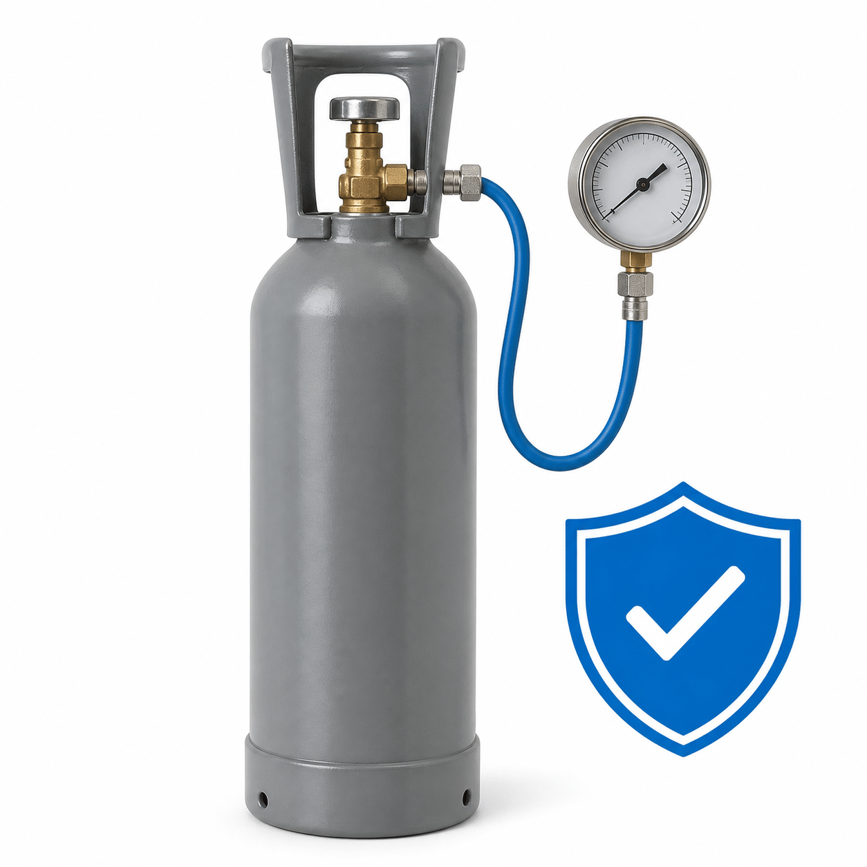 Tryktest af CO₂-flaske, 2–6 kg