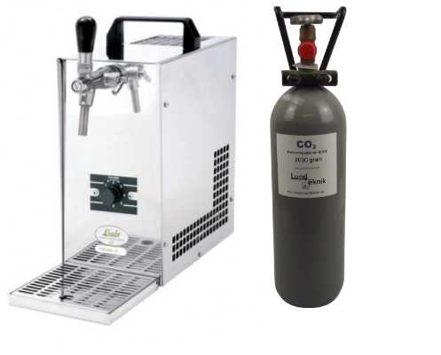 Stainless steel beer cooler, 25 litres per hour, complete for Cornelius with 2kg