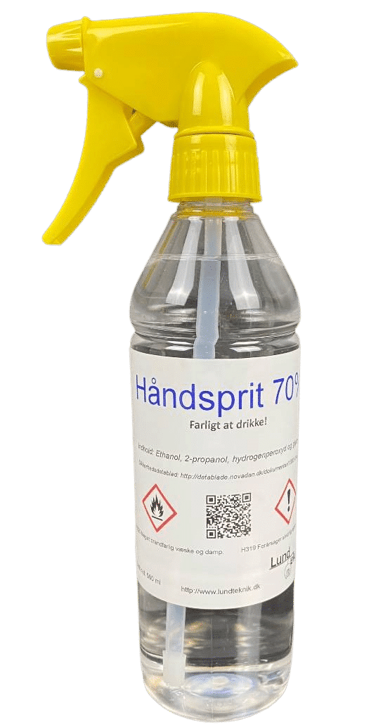 Håndsprit 70%, sprayflaske 0,5 liter