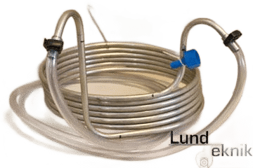 Chiller, 9 m, tyndvæget syrefast stål m/ slanger og 1/2″ tilslut