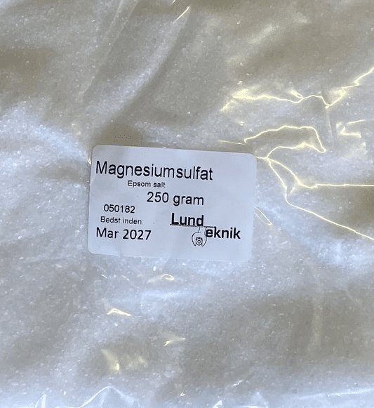Magnesium sulphate (Epsom salt), MgSO₄