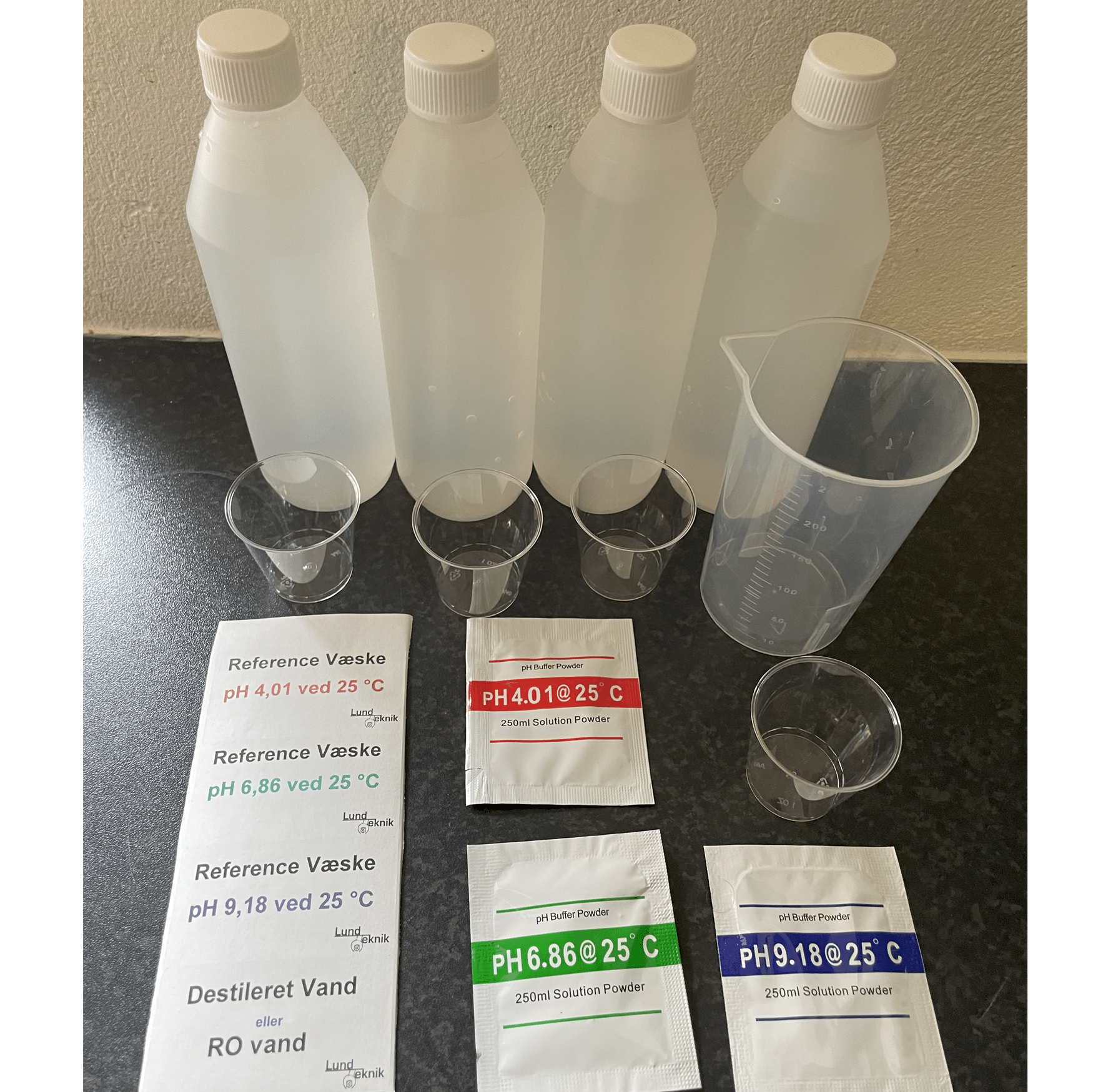 RO water pH kit incl. calibration powder and measuring cup